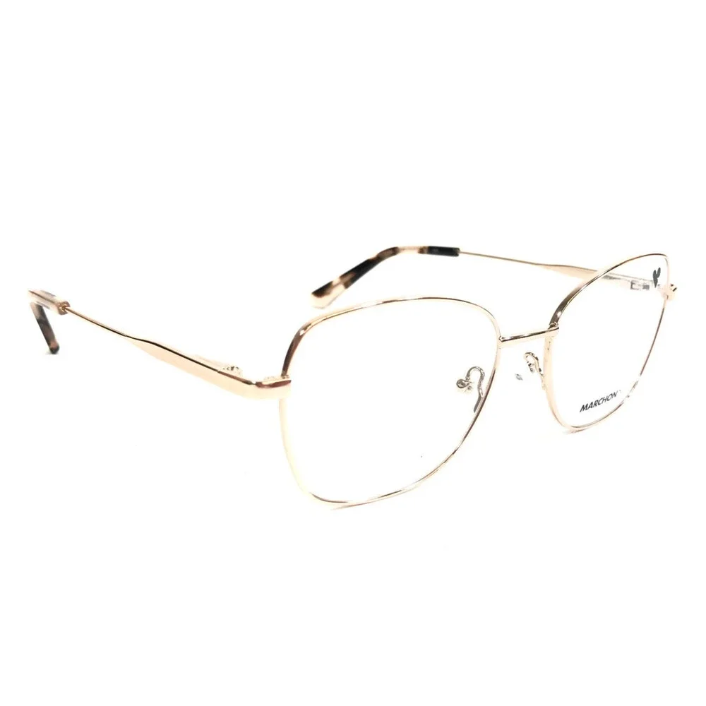 Marchon NYC Eyeglasses Frames M-4033 770 Rose Gold Cat Eye Wire Rim 53-17-140